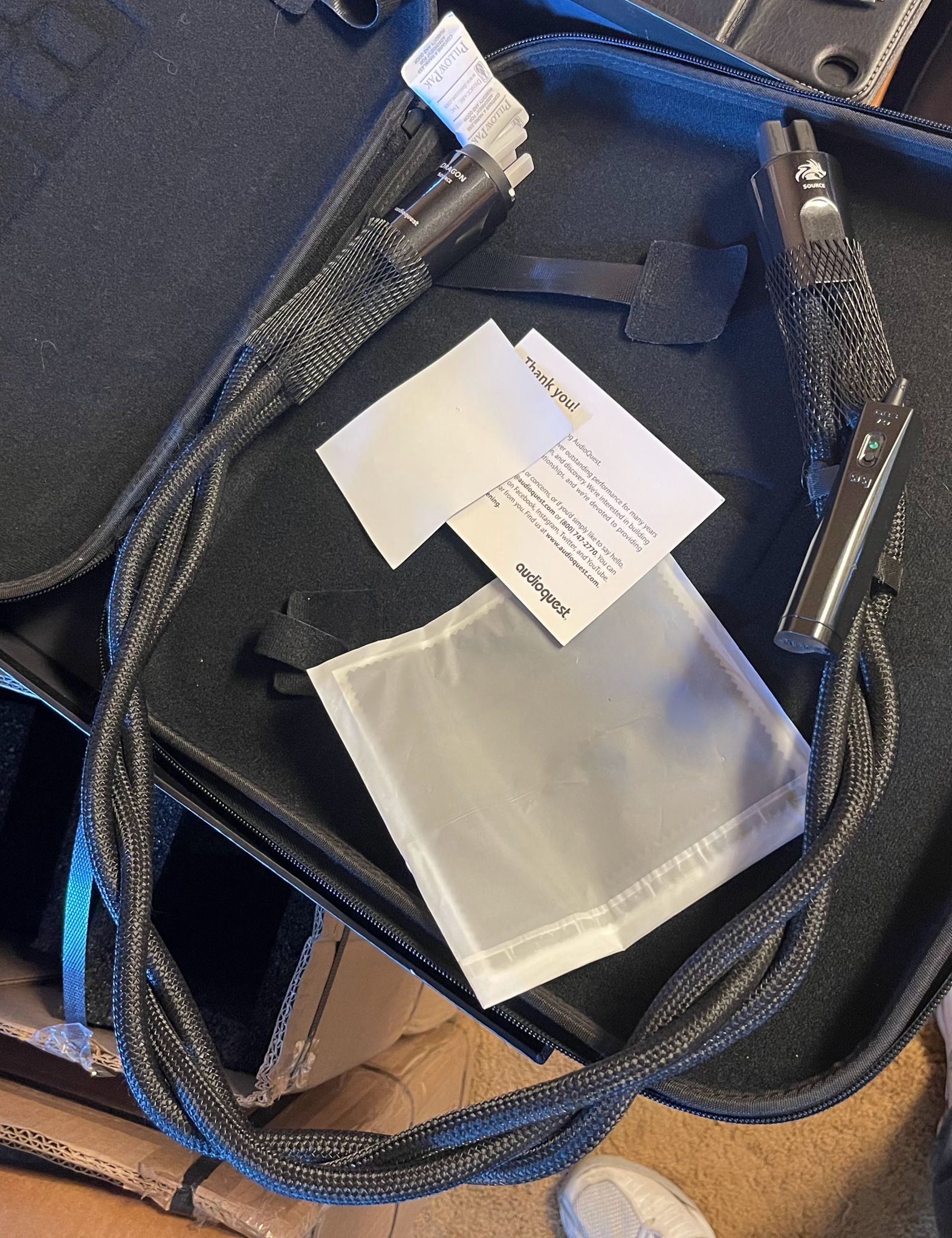2/17/22 The Audioquest Dragon Source 1 Mater Cable Arrives.
