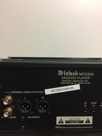 Mcintosh MCD 500 SACD/CD Player