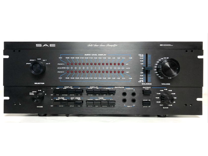 SAE 2100L 2-CH Solid State Control Stereo PreAmp Pre Amplifier Rack Mount