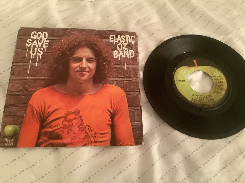 Elastic Oz Band Apple Records 45 With Picture Sleeve Vinyl NM God Save Us/Do The Oz