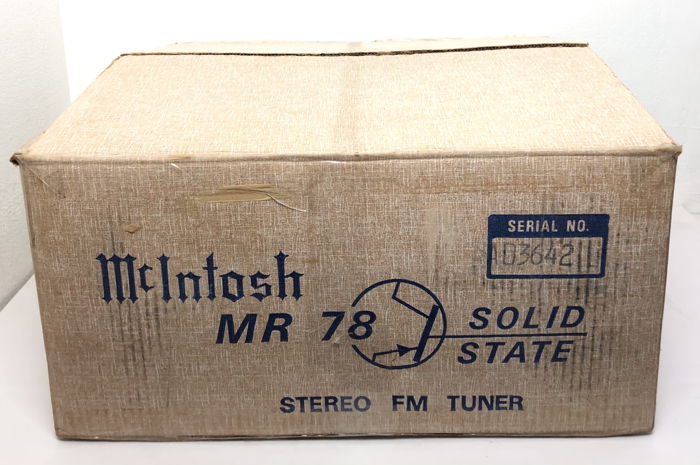 Mcintosh MR 78 FM Stereo TUNER Radio MR78 w/ Org. Pack...
