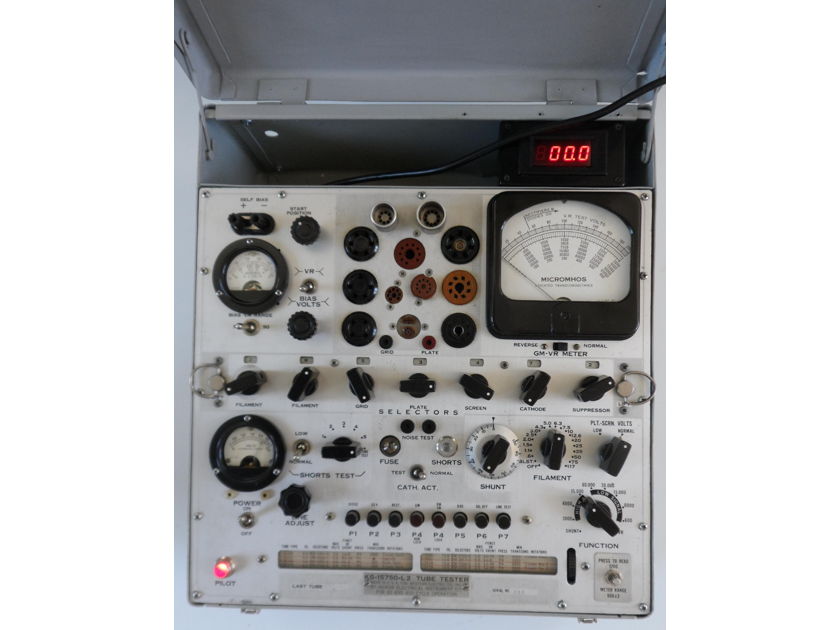 Western Electric Hickok KS-15750-L2 tester, restored, calibrated, with custom digital plate current meter.
