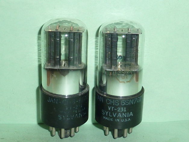 Sylvania VT-231 6SN7GT 6SN7 ECC33 Tubes