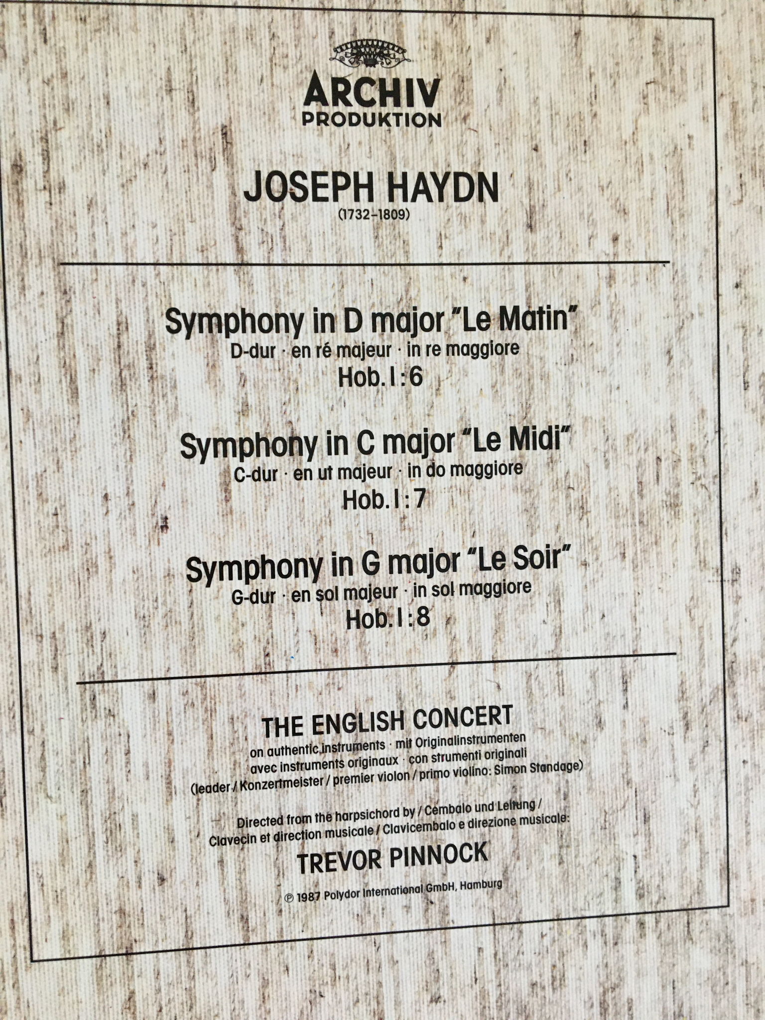 Joseph Haydn symphonies Le Matin Le Midi Le Soir  The E... 6