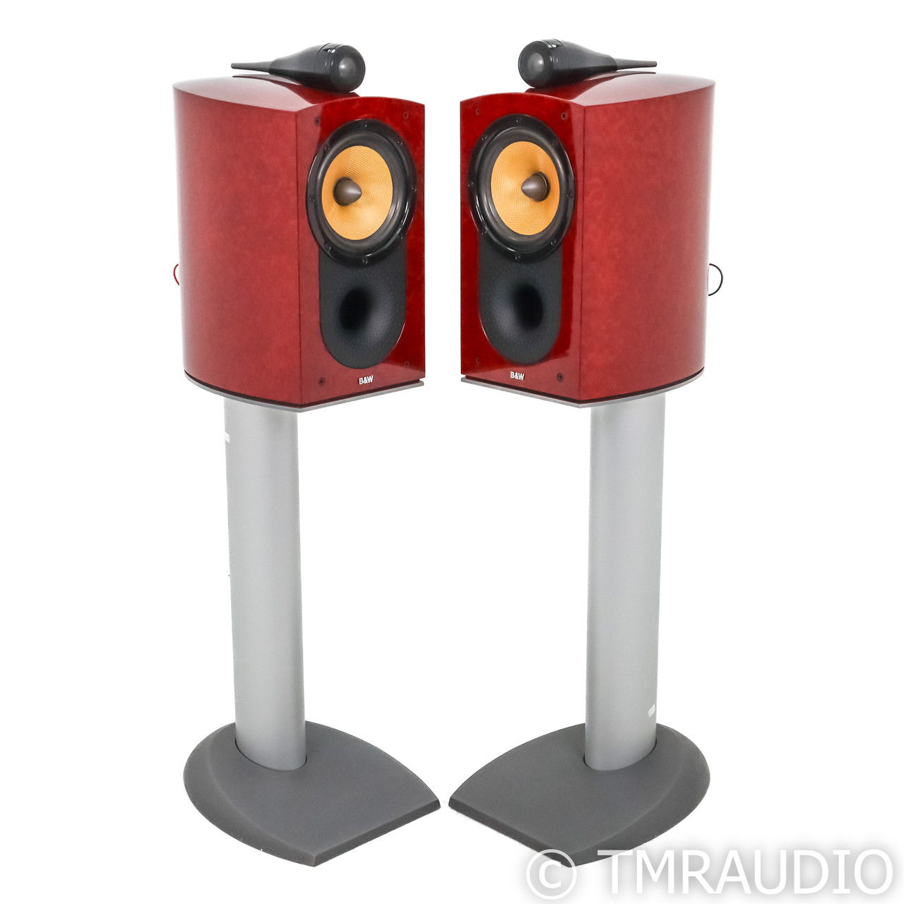 B&W Signature 805 Bookshelf Speakers; Red Birdseye P (5...