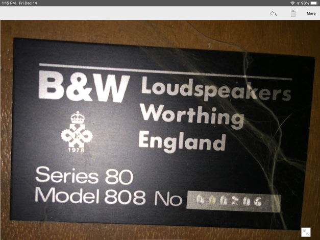 B&W Series 80 model 808 pair