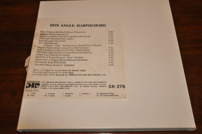 Don Angle - Harpsichord MASTER TAPE