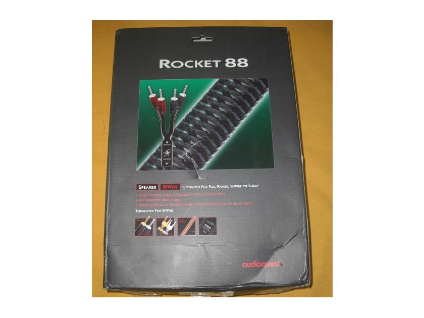 AudioQuest Rocket 88 Speaker Cables Biwired *3.3 Meter Pair* Spades 72V DBS *$1410* Authentic In Box