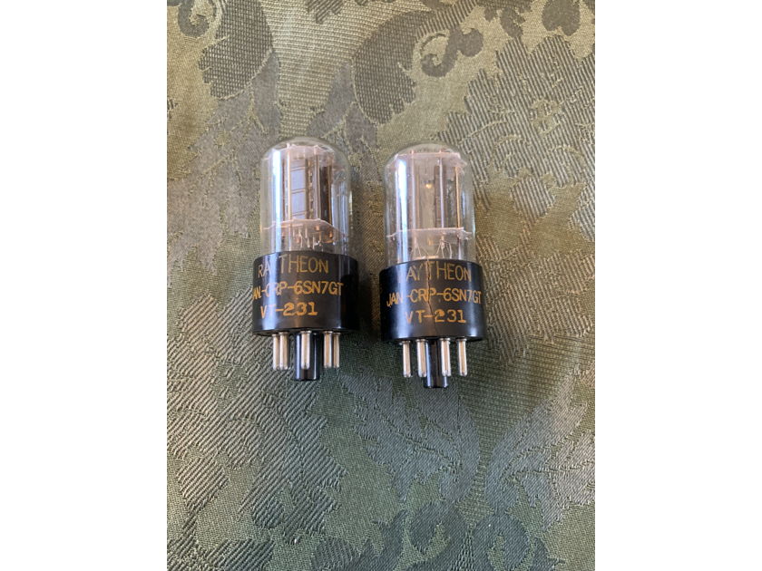Rare 1944 Navy Raytheon CRC-6SN7GT VT-231 6sn7 tubes true matched pair NOS HOLY GRAIL