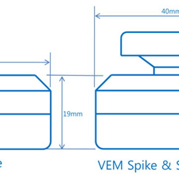 Nasotec VEM Spike & Shoe Combo Dimensions