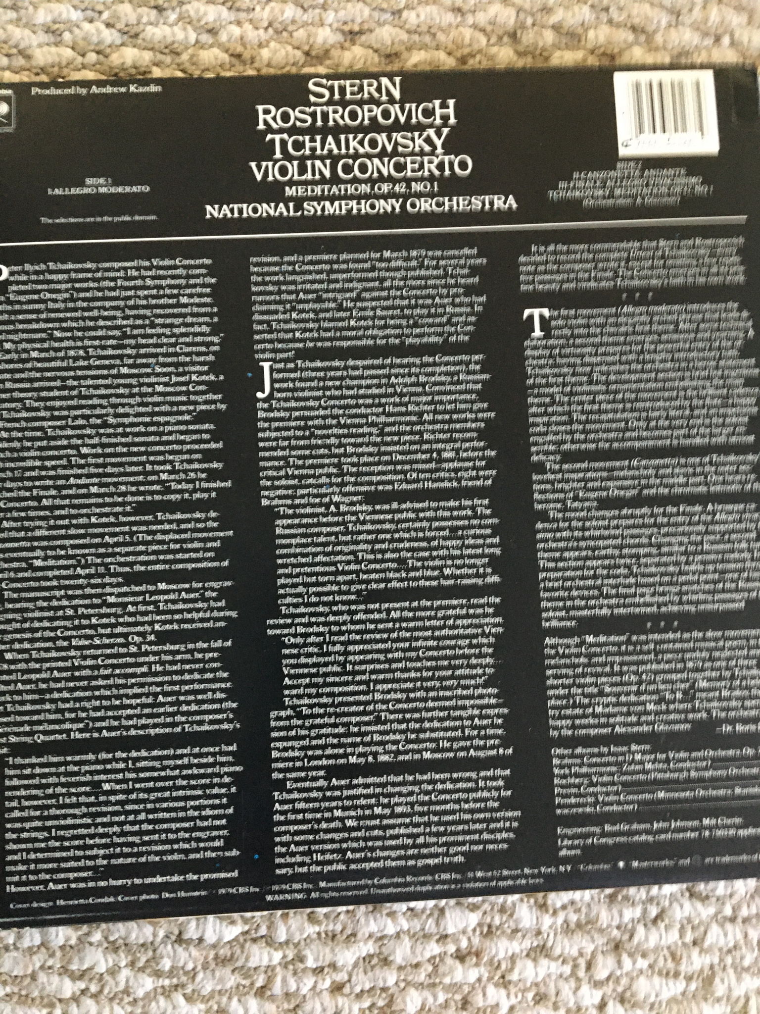 Stern Rostropovich Tchaikovsky violin concerto  Meditat... 5