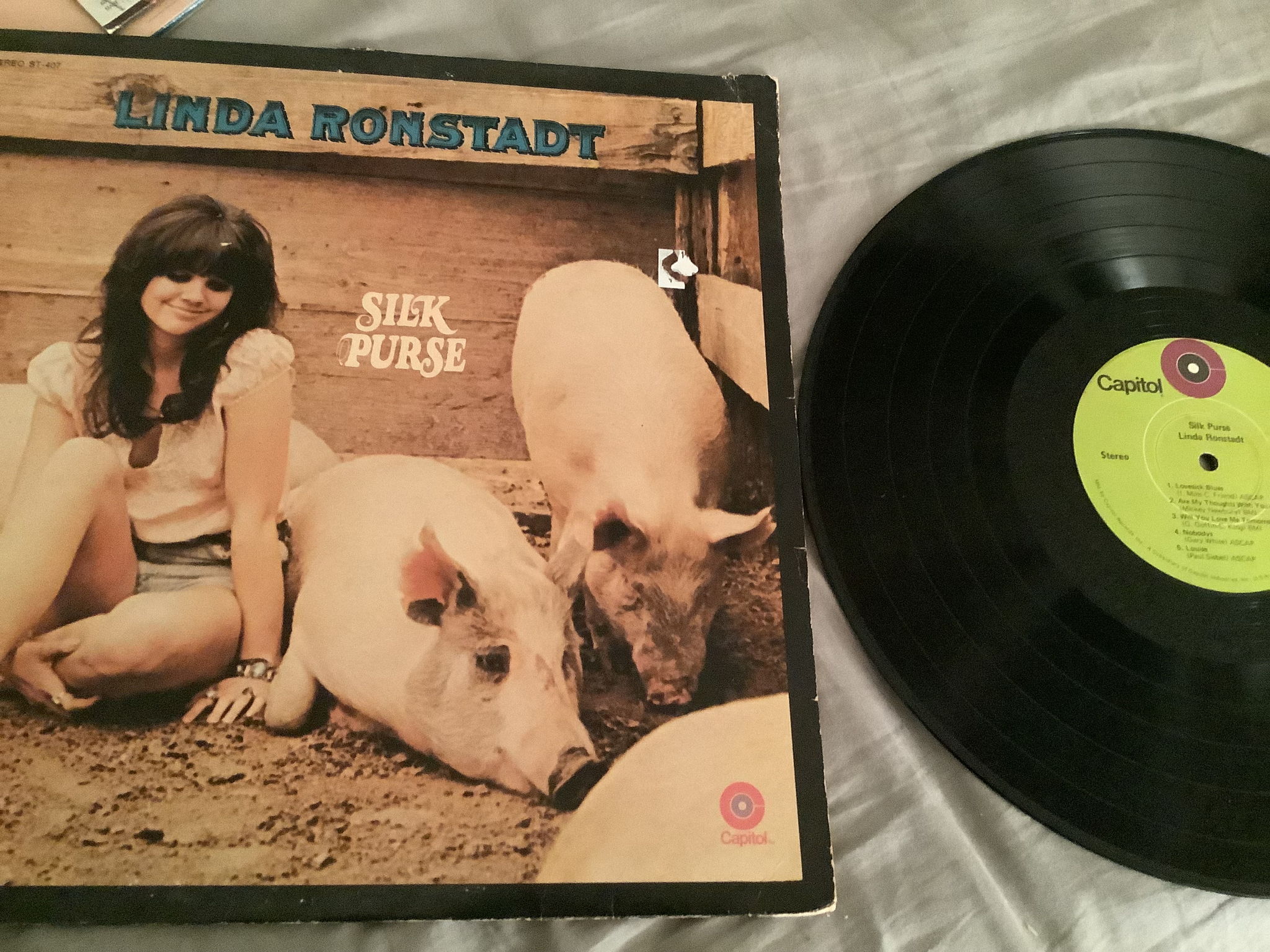 Linda Ronstadt Capitol Lime Green Label Silk Purse