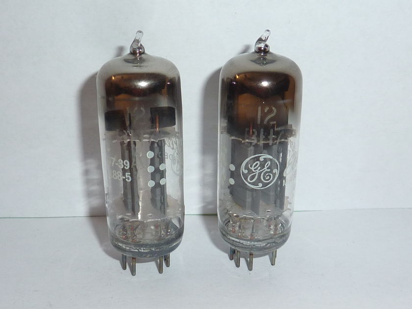 GE 12BH7A 12BH7 Tubes, Matched Pair, Tested, NOS/NIB, Matched 1957 Codes