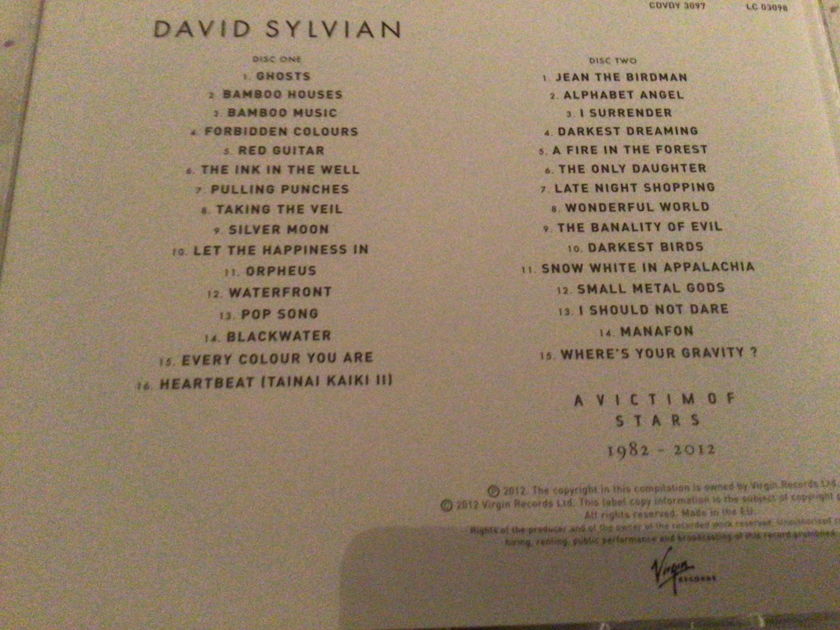 David Sylvian Virgin Records UK 2 Disc Import  A Victim Of Stars 1982-2012
