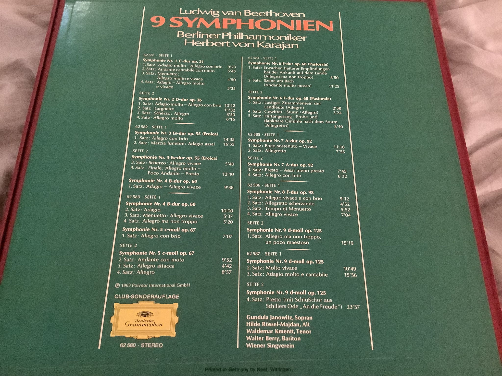 Herbert Von Karajan 7 LP Vinyl Box Set Beethoven 7 Symp... 2