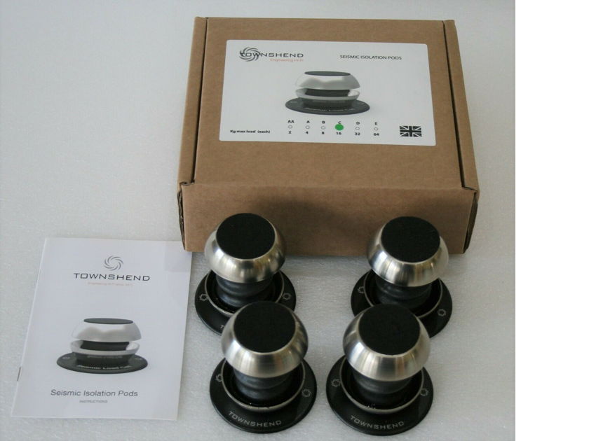 Townshend Audio Seismic 'Low frequency' Isolation Pods from 3Hz and up on all planes any sizes 1-200kg free worldwide shipping