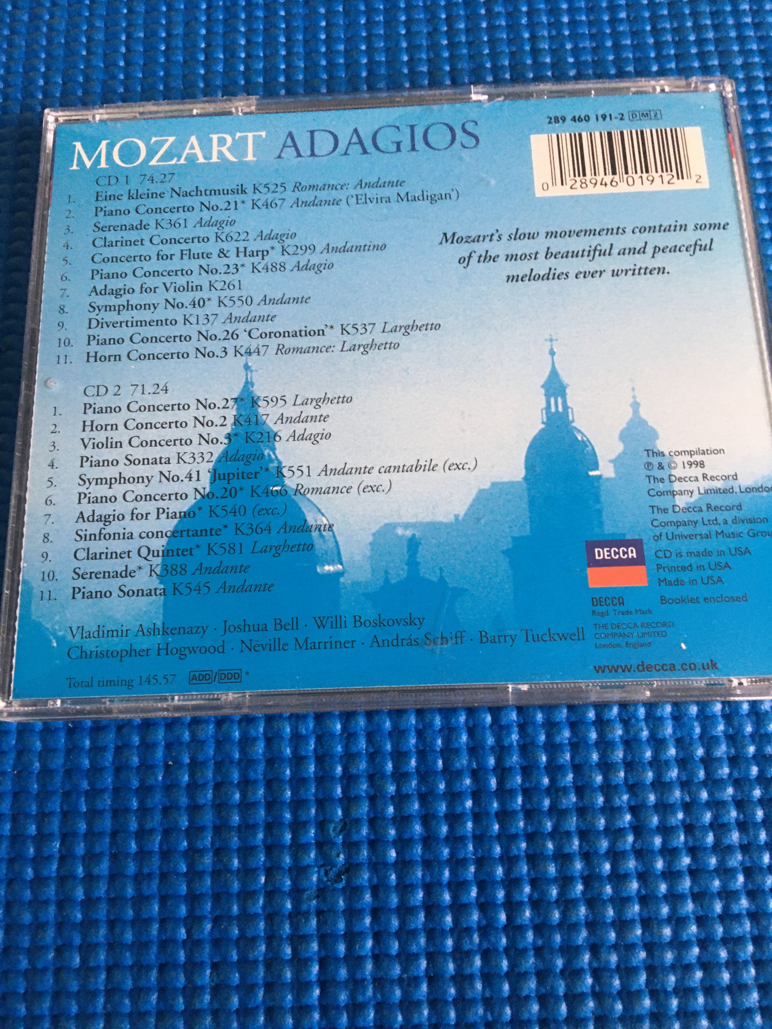 Mozart Adagios  Double cd set Decca 4