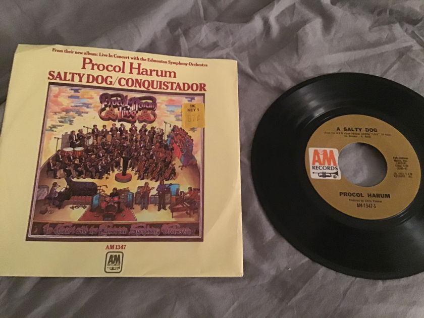Procol Harum A Salty Dog/Conquistador 45 With Picture Sleeve