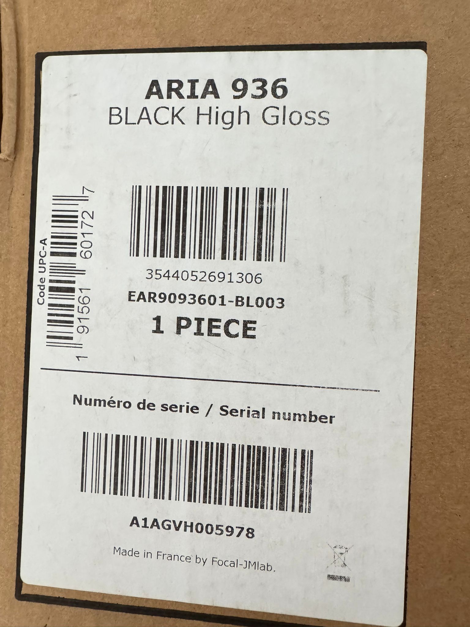 Focal Aria 936 speakers in black new 2