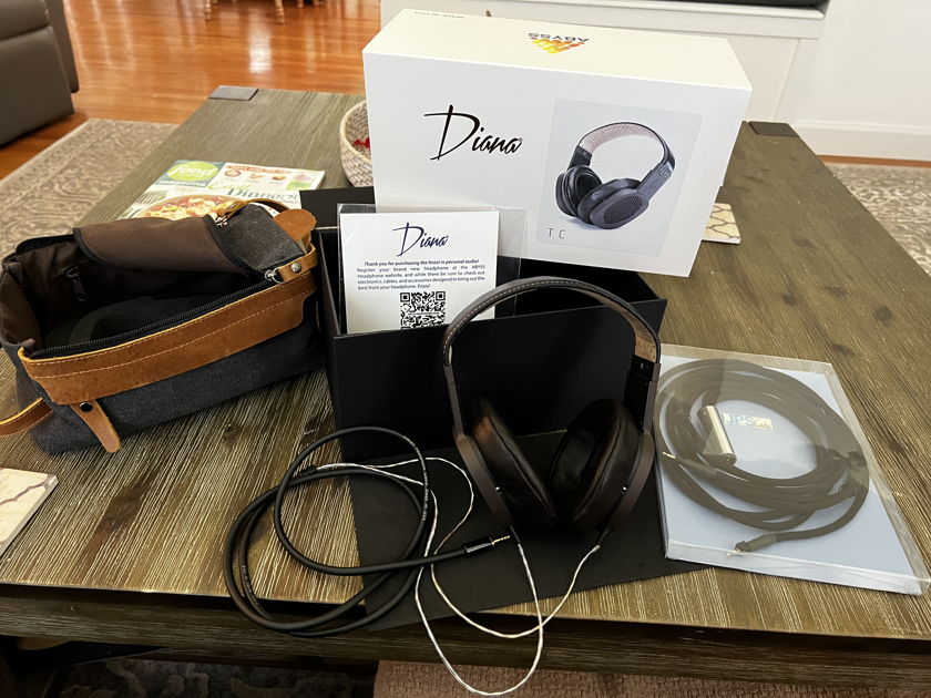 Diana TC Headphones, with 4 pin XLR cable+ Original cables included by Abyss