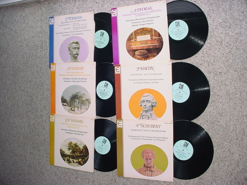 EUPHORIA Classical lp record Lot of 6 Strauss Vivaldi Dvorak Haydn Handel Schubert