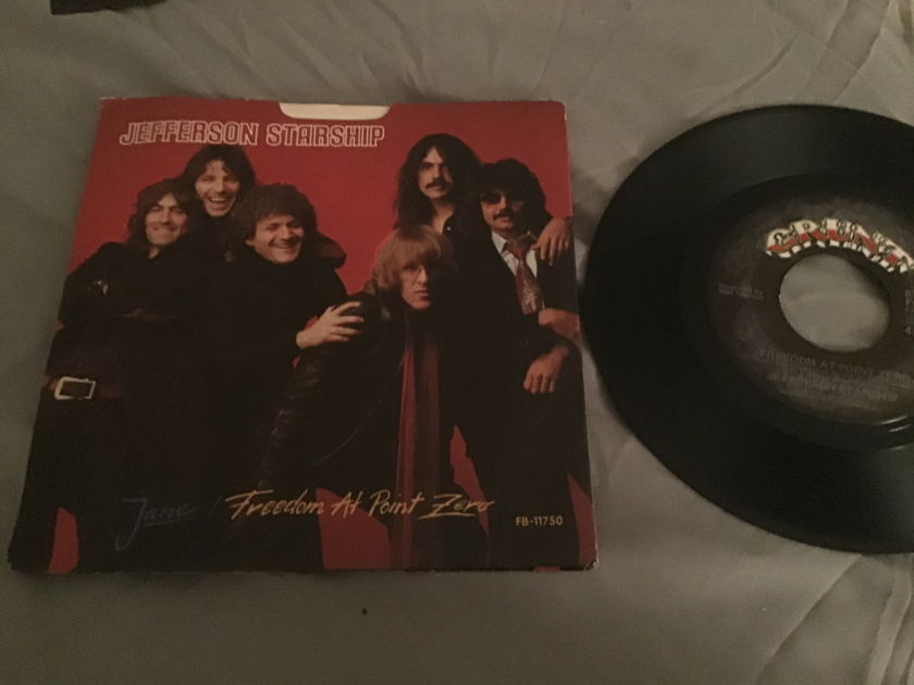 Jefferson Starship 45 With Picture Sleeve Vinyl NM Jane/Freedom At Point Zero
