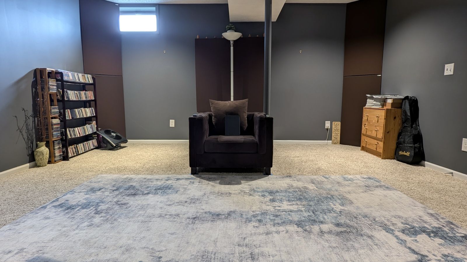 Back of room, listening position