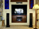 Media room/library with the Von Schweikerts. The receiver is a Yamaha, the HDCD player Rotel.
