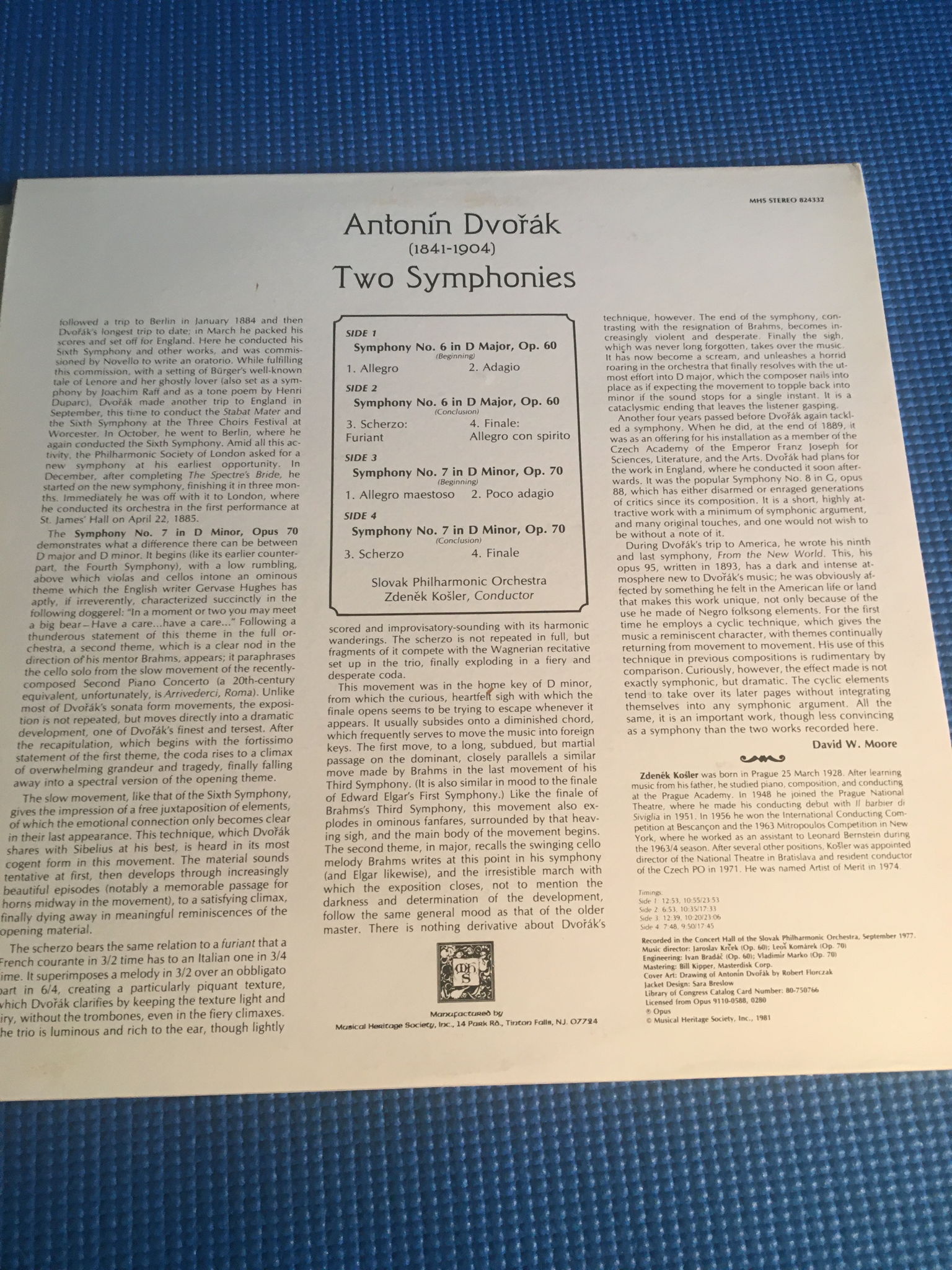 MHS 824332 Antonin Dvorak two symphonies  No6 D Major N... 2