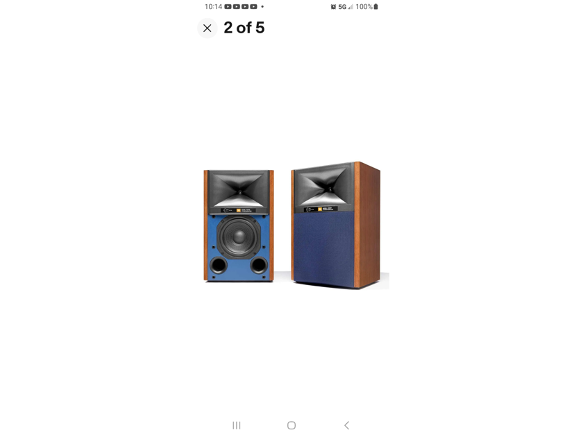 JBL Synthesis 4309 horn loaded Loudspeakers, brand new pair in sealed box, Walnut w/blue grills