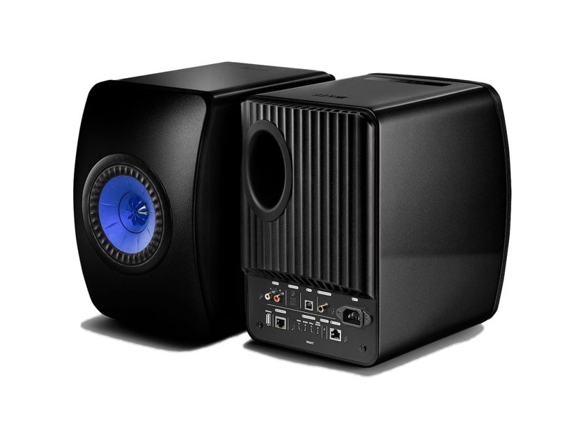 KEF LS50 Wireless & Bluetooth Hi-Fi Speakers Black/Blue Finish-Brand New in sealed box