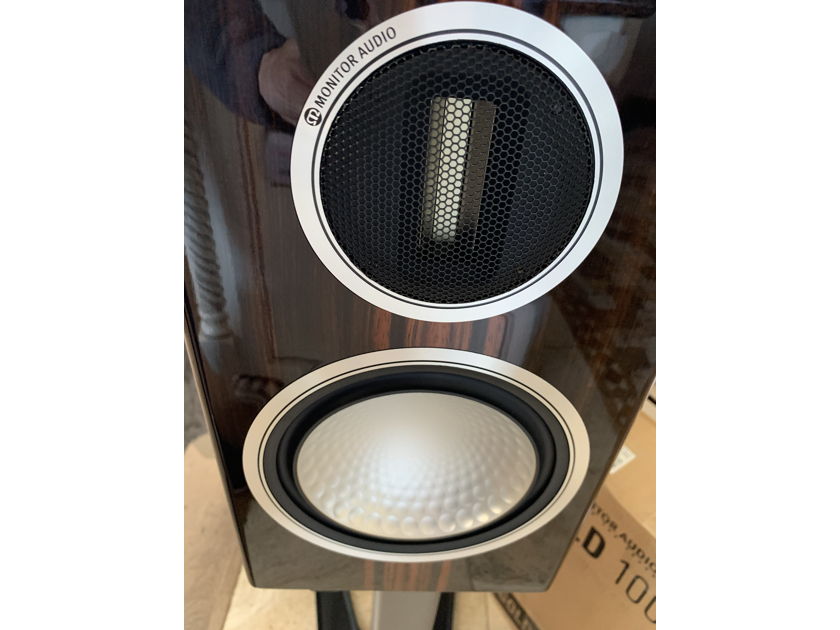 Brand New Monitor Audio Gold 100 Speakers Ebony Gloss with Matching Stands