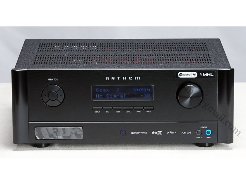 Anthem MRX-720 MRX 720 MRX720 A/V AV Receiver Dolby Atmos and DTS:X. 140 watts per channel continuous power into 8 ohms. Includes ARC (Anthem Room Correction)
