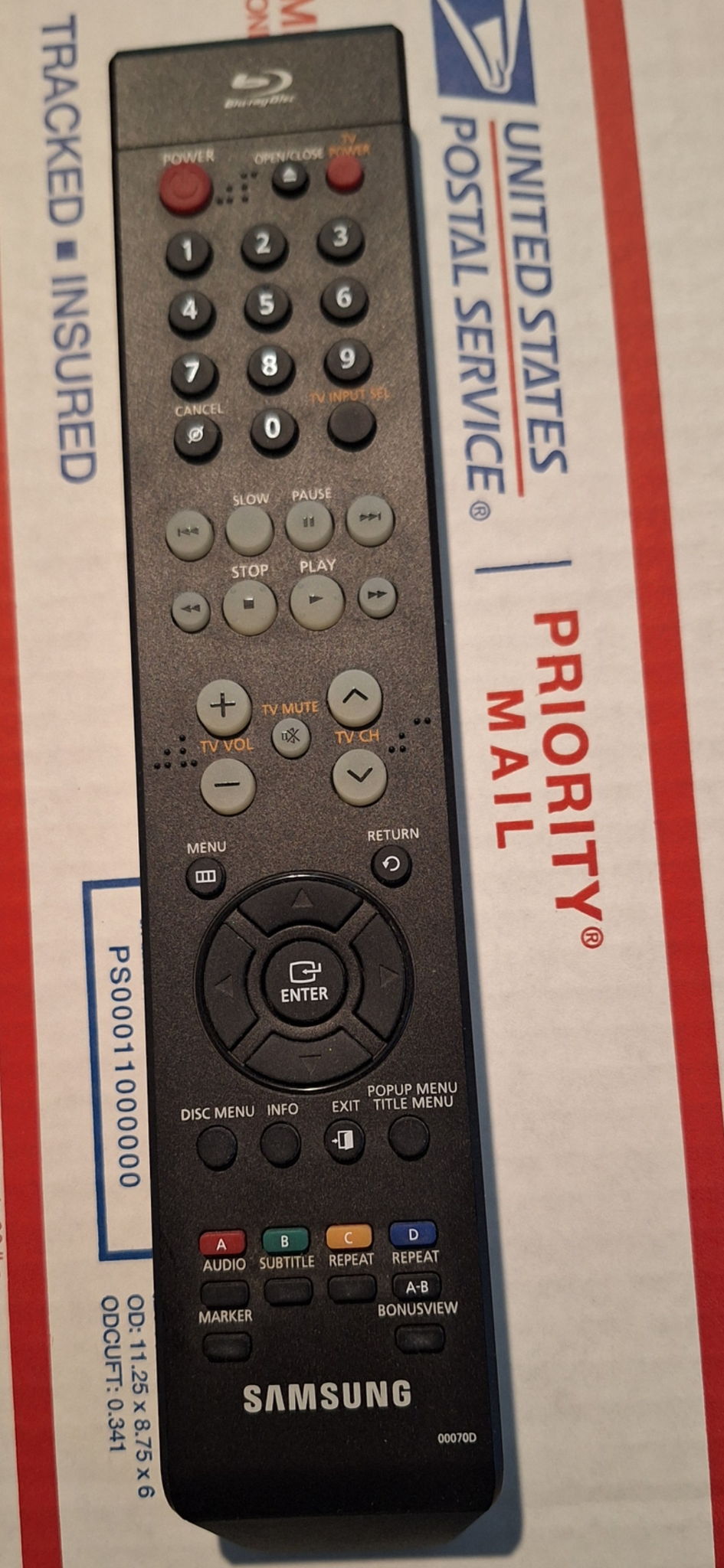 Samsung BLU RAY DVD model 00070D Remote Control Brand New