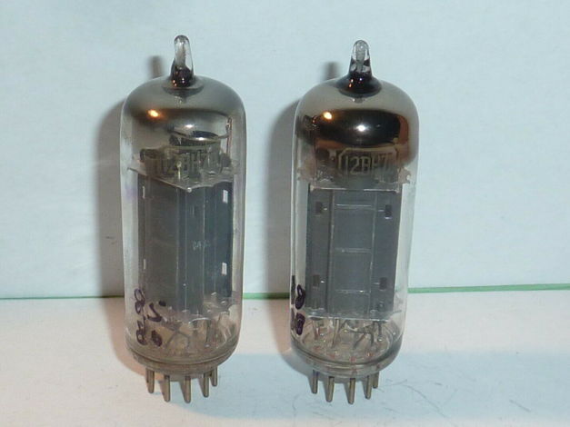 RCA 12BH7A Black Plate Tubes, Matched Pair, NOS Testing