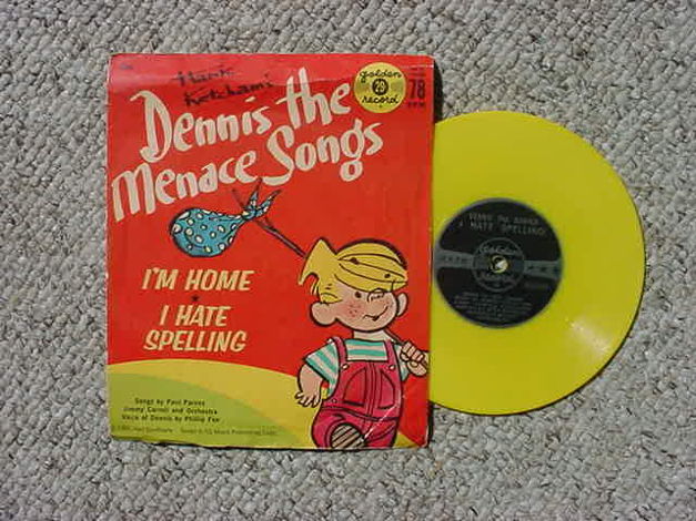 Hank Ketcham's Dennis the menace songs  - 78 rpm record...