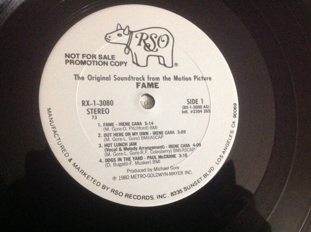 Soundtrack  Fame RSO Records White Label Promo LP