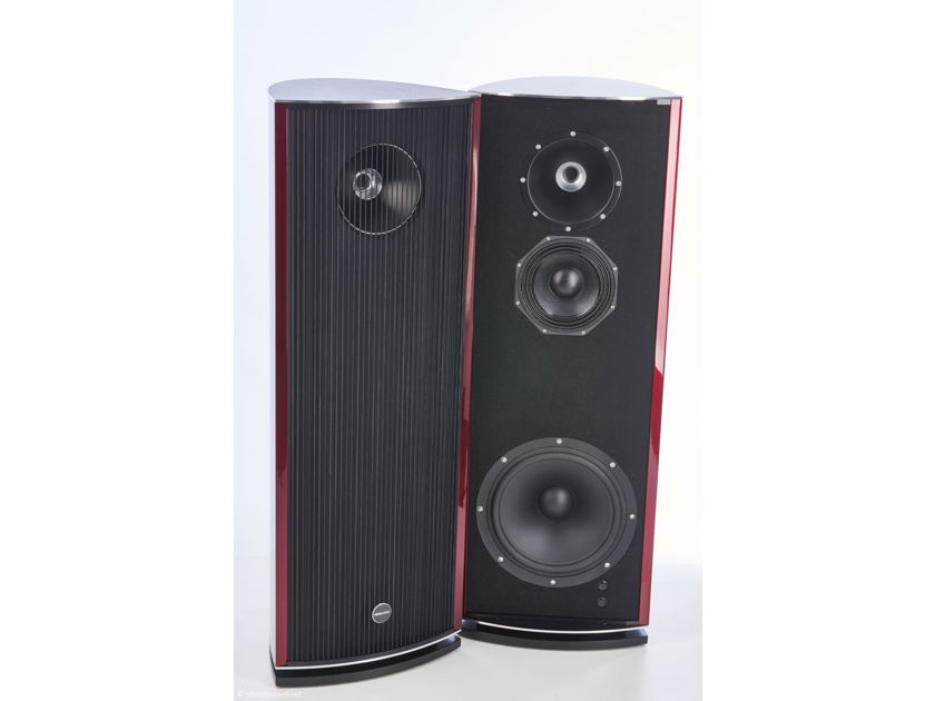 UBIQ Audio Model One Duelund+ Tower Speakers (Red Lacquer): MINT Demos; Full Warranty; 71% Off