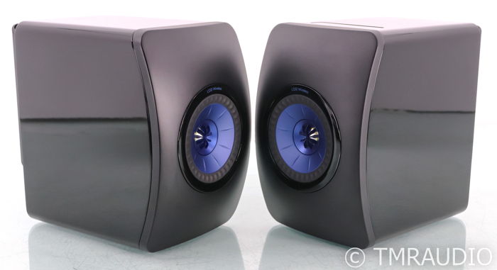 KEF LS50 Wireless Bookshelf Speakers; Black / Blue Pair...