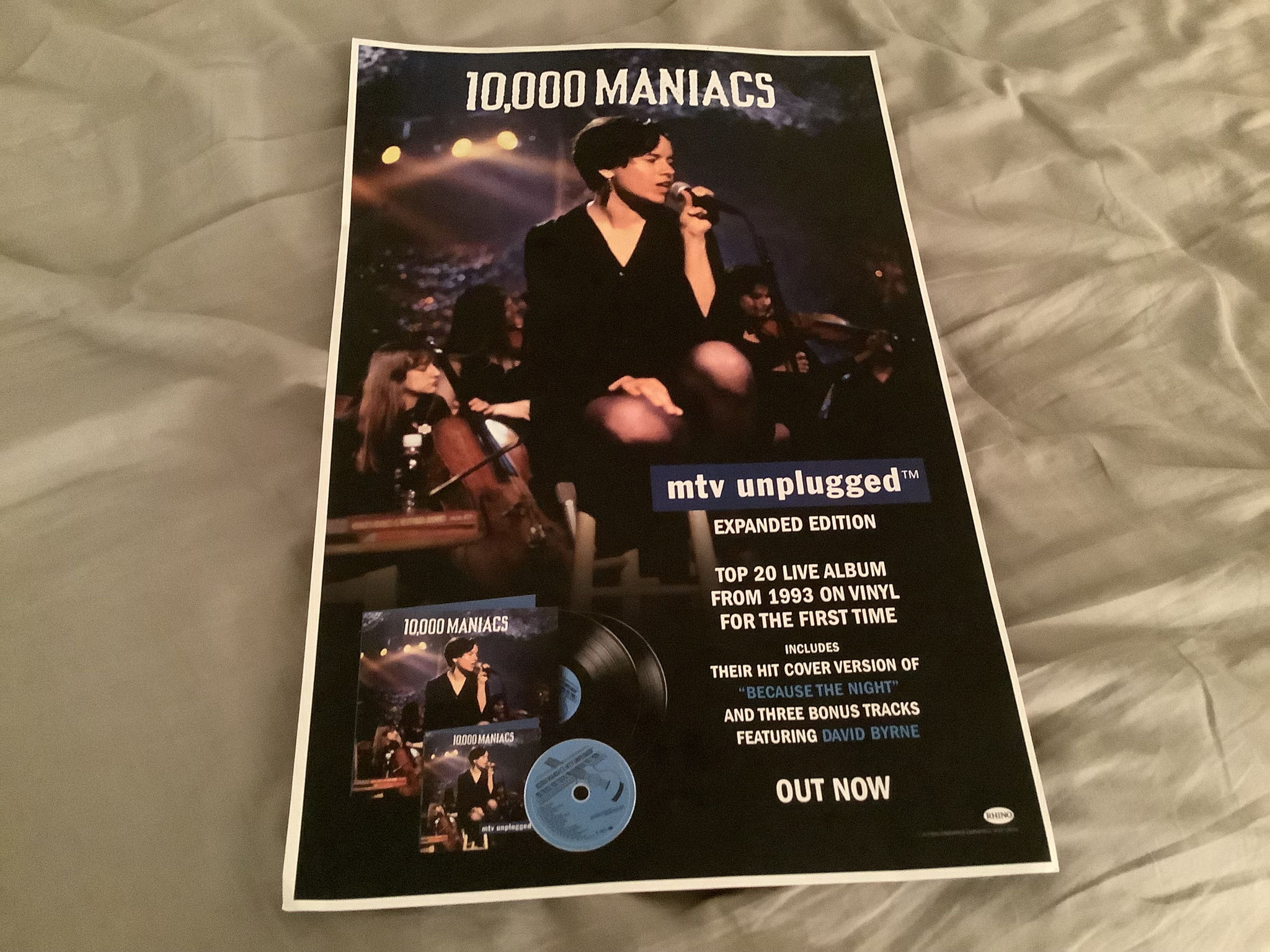 10,000 Maniacs Rhino Records Promo Poster  MTV Unplugge...