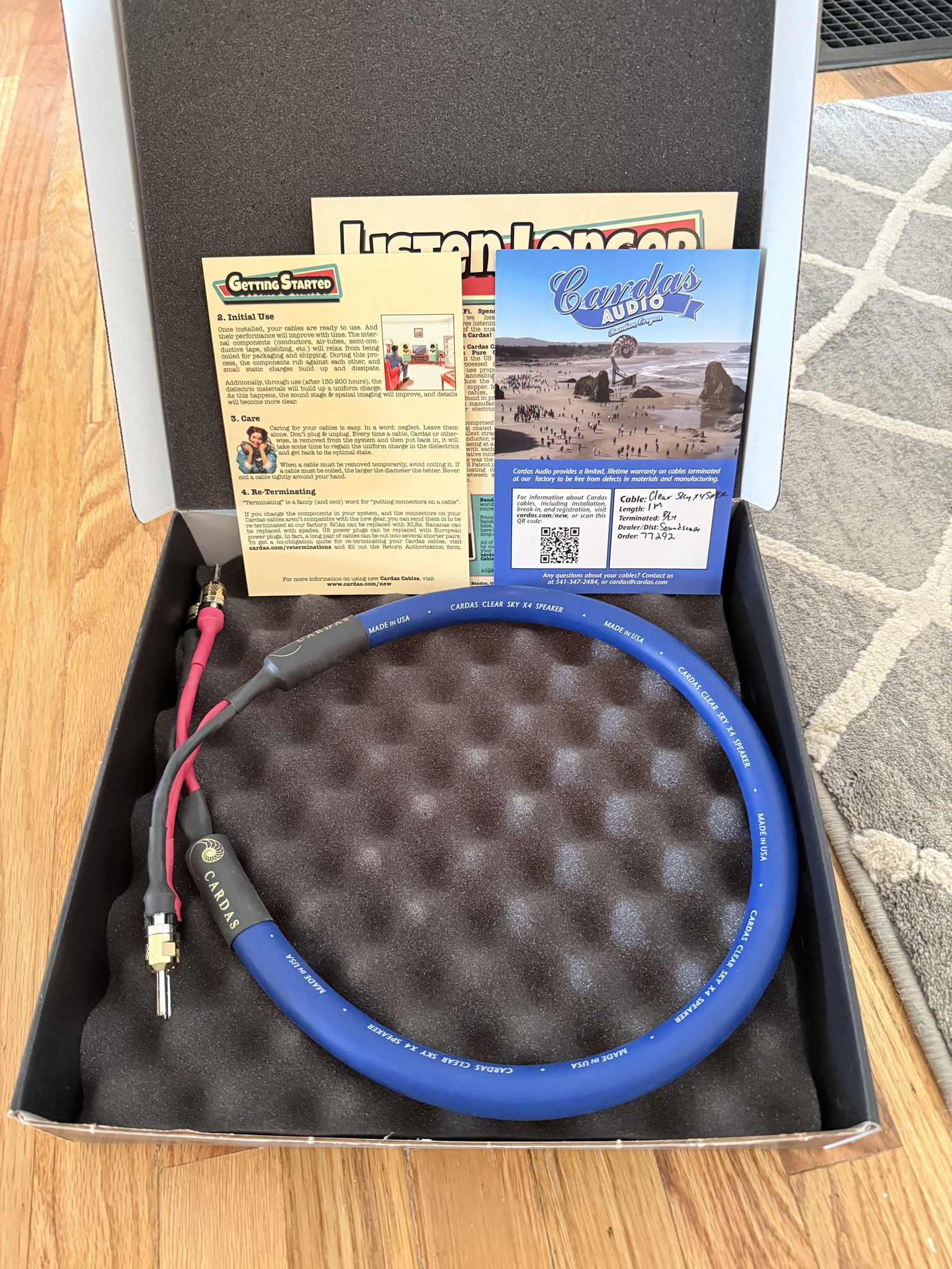 Cardas Audio Clear Sky 4x 1 Meter Single Speaker Cable....