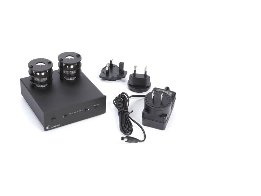 Pro-Ject Tube Box S2 Vacuum Tube Phono Preamp for MM and MC Cartridges (Black)