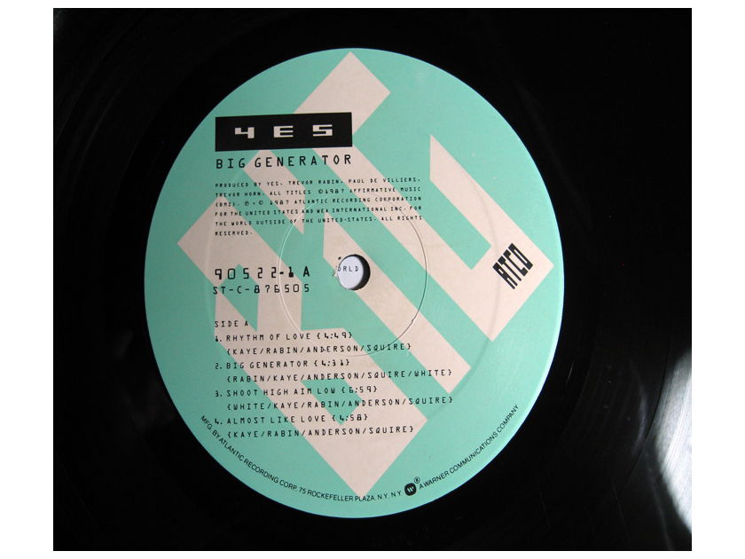 Yes - Big Generator 1987 EX- ORIGINAL VINYL LP ATCO Records 7 90522-1