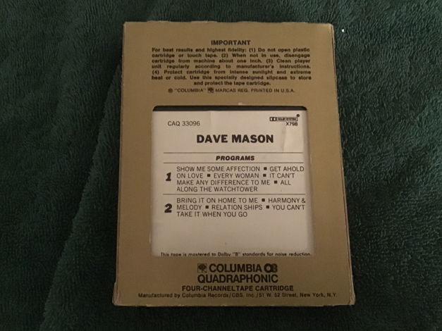 Dave Mason  Dave Mason Columbia Records Quadraphonic 8 ...