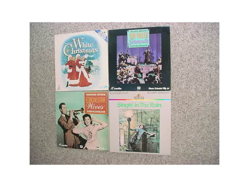 12" Laserdisc lot of 4 classics NOT DVD - Sun valley serenade Singin in the rain Orchestra wives and White Christmas