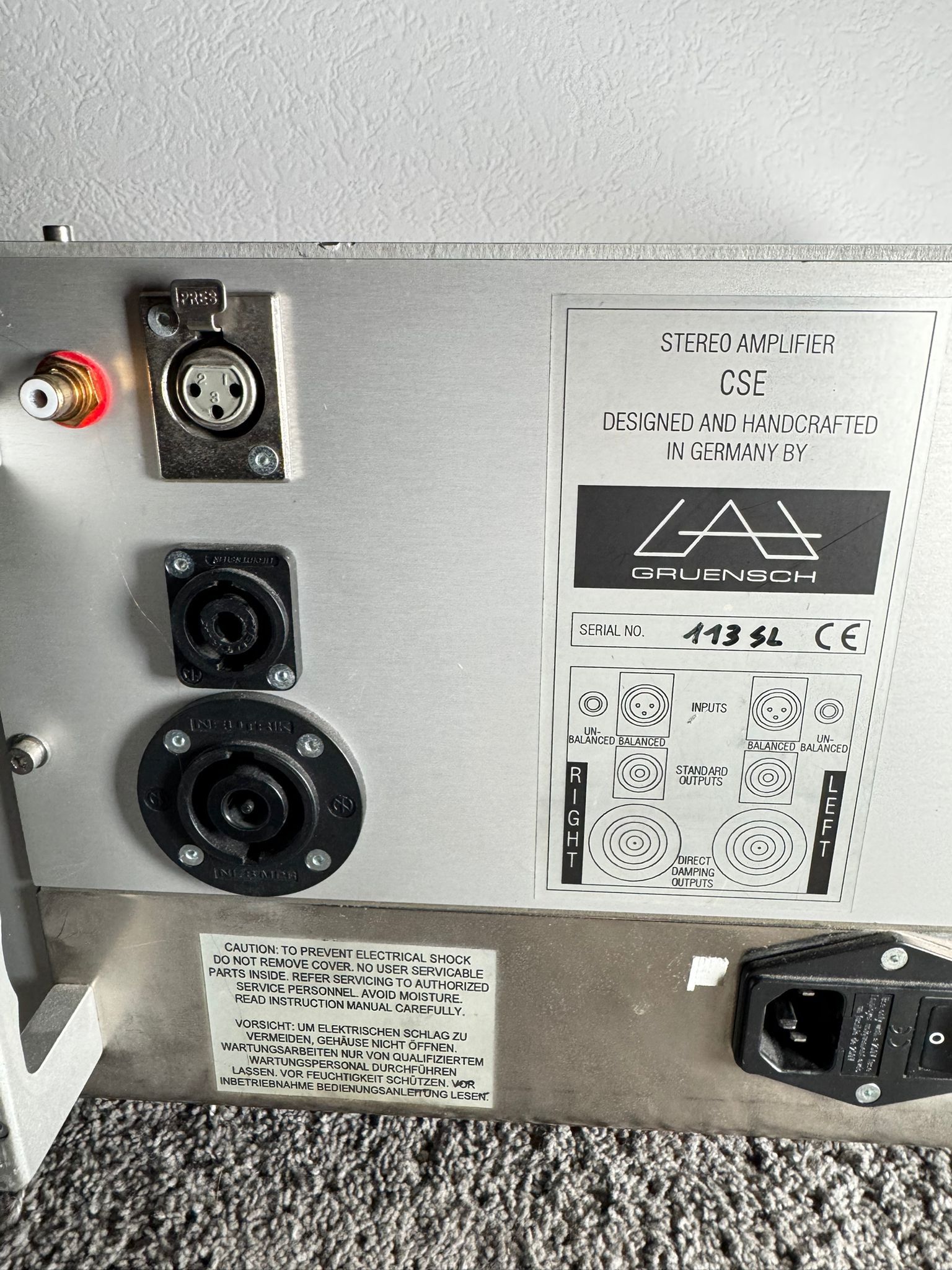 Gruensch CSE stereo power amplifier in silver 7