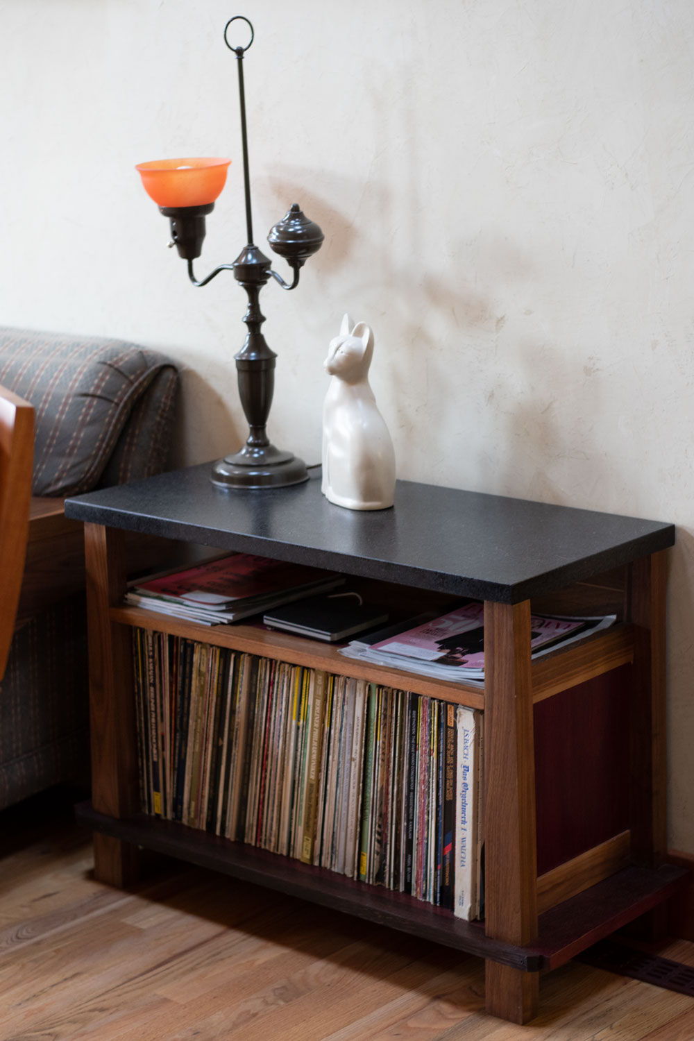 DIY side cabinet with LP storage