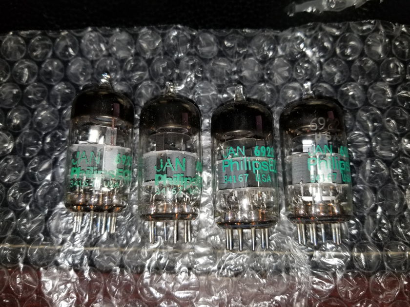 PHILIPS JAN E88CC / 6922 NOS MATCHED QUAD 4x6922 TUBES IN MINT CONDITION