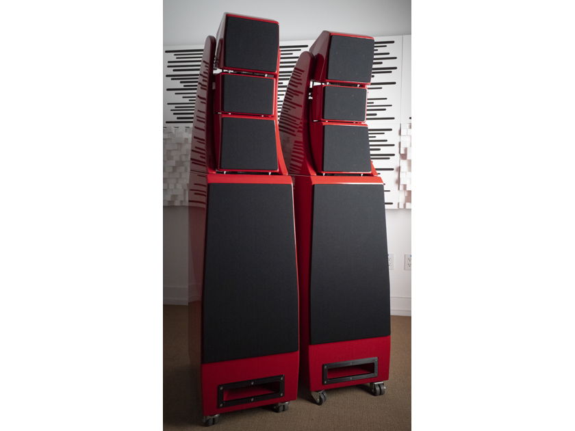 WILSON AUDIO ALEXX LOUDSPEAKER PAIR, PUR SANG ROUGE, CERTIFIED AUTHENTIC NEVER TITLED