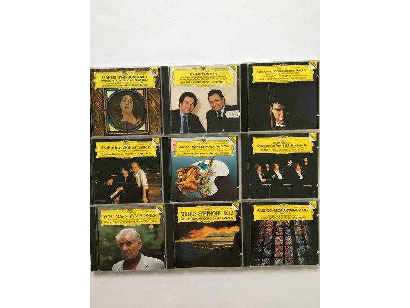 Deutsche Grammophon Cd lot of 9 cds Schumann Sibelius Poulenc Prokofiev Brahms more